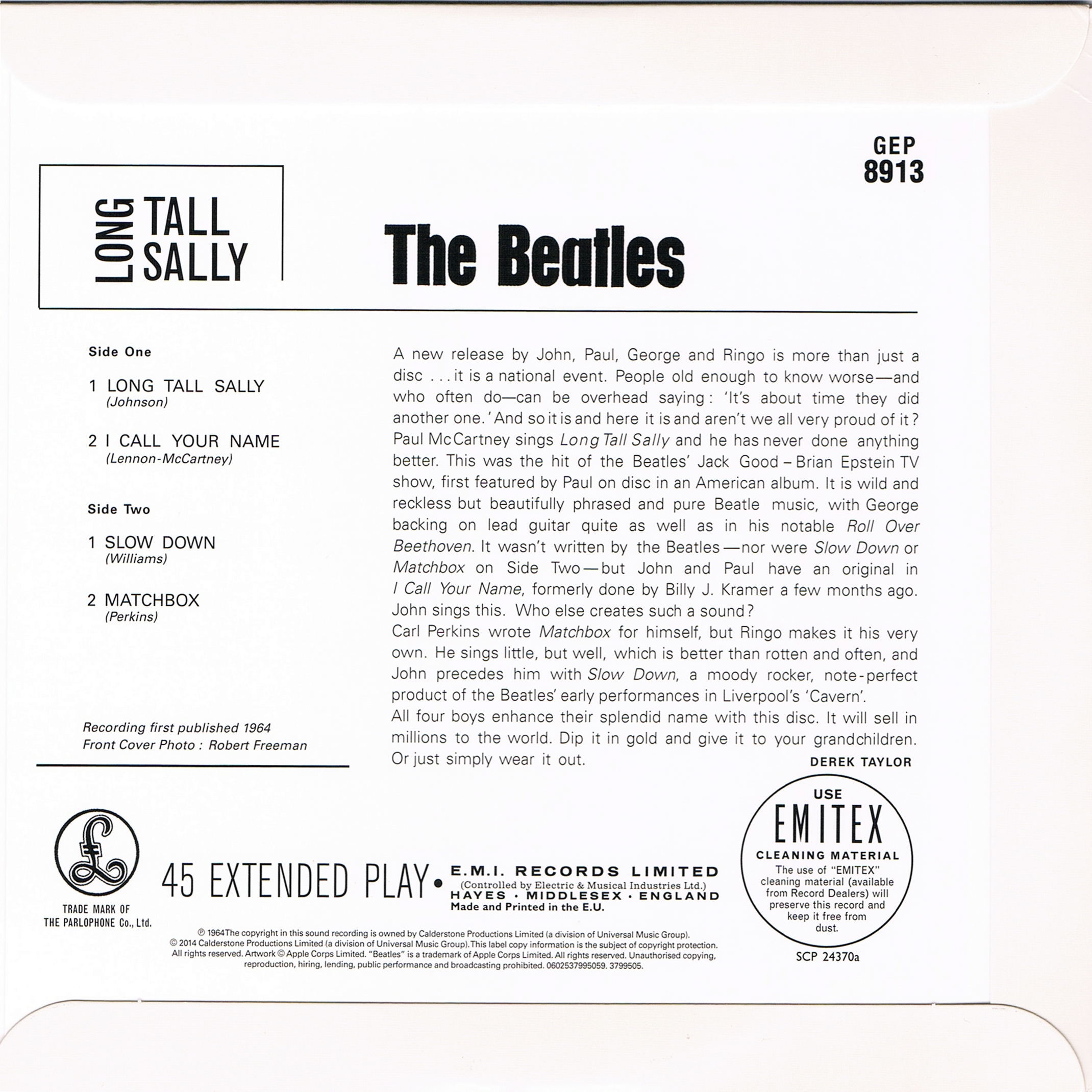 The Beatles Collection » Long Tall Sally, Parlophone GEP 8913.